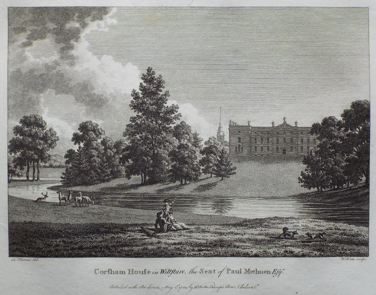 Print - Corsham House in Wiltshire, the Seat of Paul Methuen Esqr. - Watts